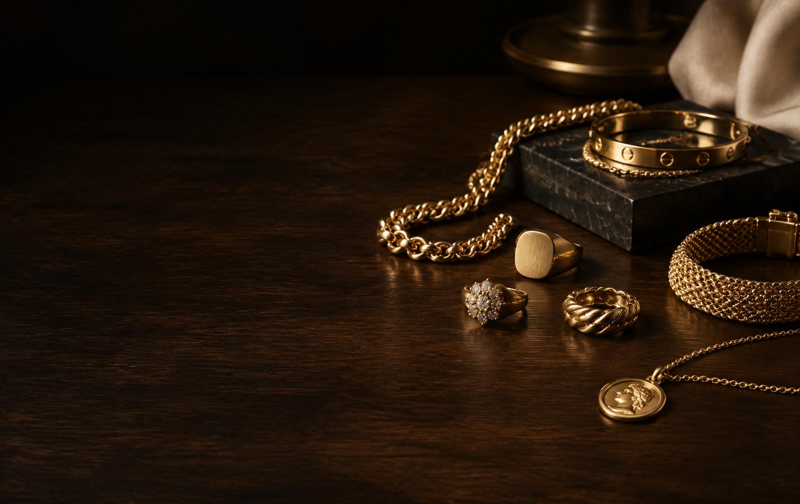 Bijoux en or réunis pour une expertise